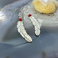 Anthony Gatewood Sterling Silver & Coral Bead Feather Dangle Earrings For Women