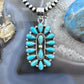 Sterling Silver Southwestern Style Turquoise Decorated Cluster Pendant For Women
