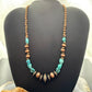 Southwestern Style Copper 4.5-14mm Navajo Pearl&Natural Hubei Turquoise Necklace For Women