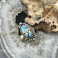 Sterling Silver Southwestern Style Oval Golden Hill Turquoise Adjustable Ring For Women #15