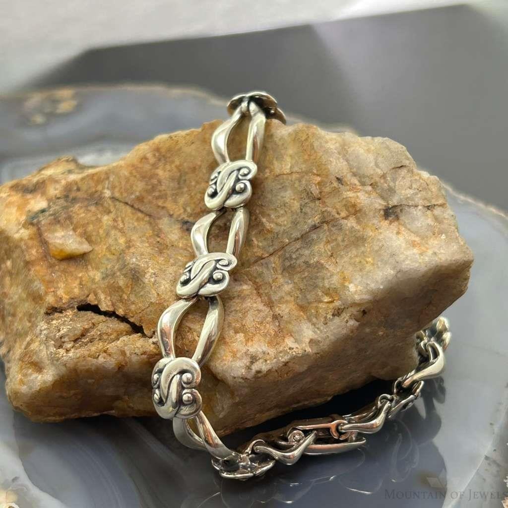Carolyn Pollack Sterling Silver Fold Over Clasp Link Bracelet For Women