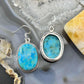 Sterling Silver Southwestern Style Oval Mojave Turquoise Dangle Earrings For Women