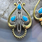 Carolyn Pollack Sterling Silver & Brass Sleeping Beauty Turquoise Post Dangle Earrings For Women