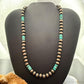 Southwestern Style Copper 8mm Navajo Pearl Round & Turquoise 18"-20" Necklace For Women