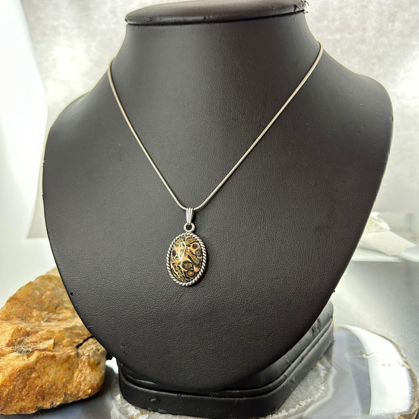 Carolyn Pollack Sterling Silver Picture Jasper Pendant with 16" Necklace For Women
