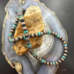 Southwestern Style Copper 8mm Navajo Pearl Beades &Turquoise Disk Necklace For Women