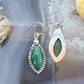 Sterling Silver Southwestern Style Marquise Malachite Dangle Earrings For Women