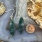 Sterling Silver Elongate Marquise Moss Agate Slab Dangle Earrings For Women #233