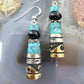 Tommy & Rosita Singer Sterling Silver Turquoise & Onyx Beads Dangle Earrings For Women
