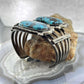 Vintage Native American Silver 2 Large Blue Diamond Turquoise Bracelet For Women