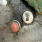 Sterling Silver Southwestern Style Oval Pink Conch Stud Earrings For Women