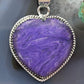 Sterling Silver Southwestern Style Charoite Heart Pendant For Women