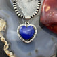 Sterling Silver Southwestern Style Lapis Heart Decorated Pendant For Women #1