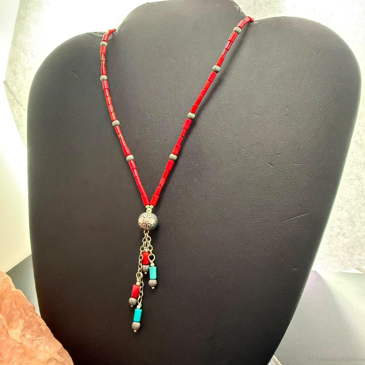 Carolyn Pollack Sterling Silver Coral Beads 21" Necklace For Women