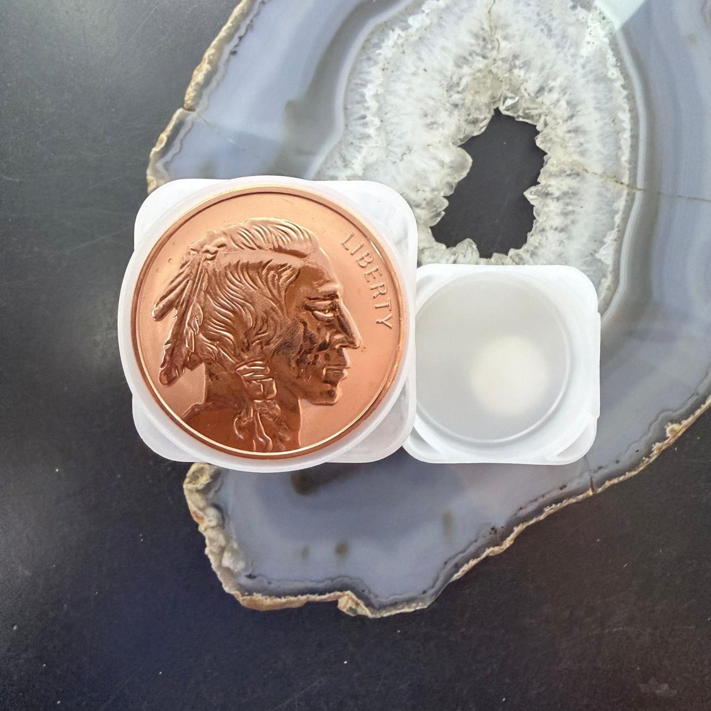 New Tube of 20 One AVDP Ounce .999 Fine Copper Shiny Indian Head&Buffalo Rounds