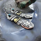 Tommy & Rosita Singer Sterling Silver & Gold Filled Turquoise Feather Dangle Earrings For Women