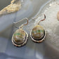 Native American Sterling Silver Oval Boulder Ribbon Turquoise Dangle Earrings