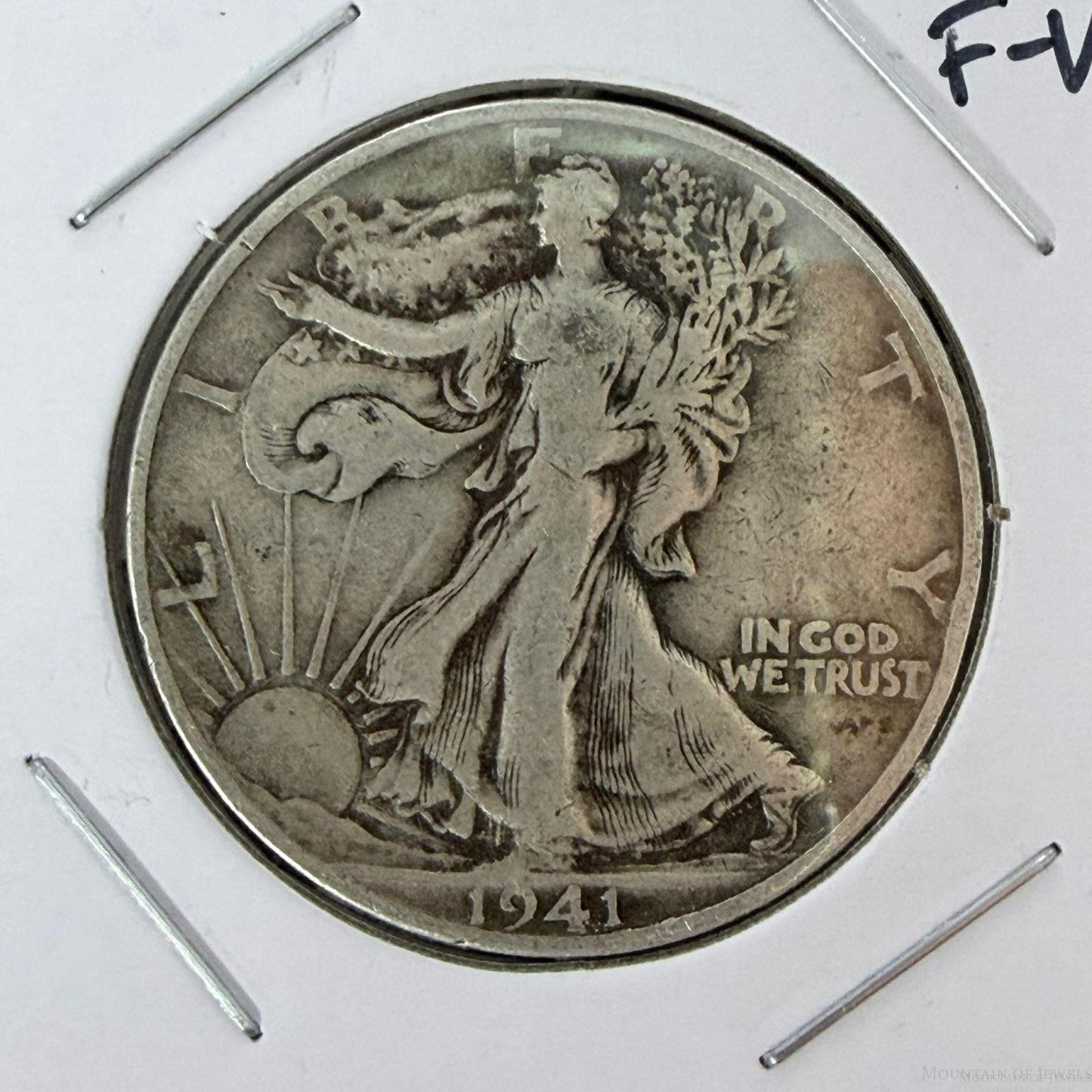 1941-D US Walking Liberty Half Dollar 90% Silver F-VF #20126-11