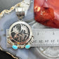 Alonzo Mariano Native American Sterling Silver Overlay Eagle & Turquoise Unisex Pendant