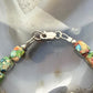 Sterling Silver 6mm Square Dahlia Composite Beads 7" Bracelet For Women