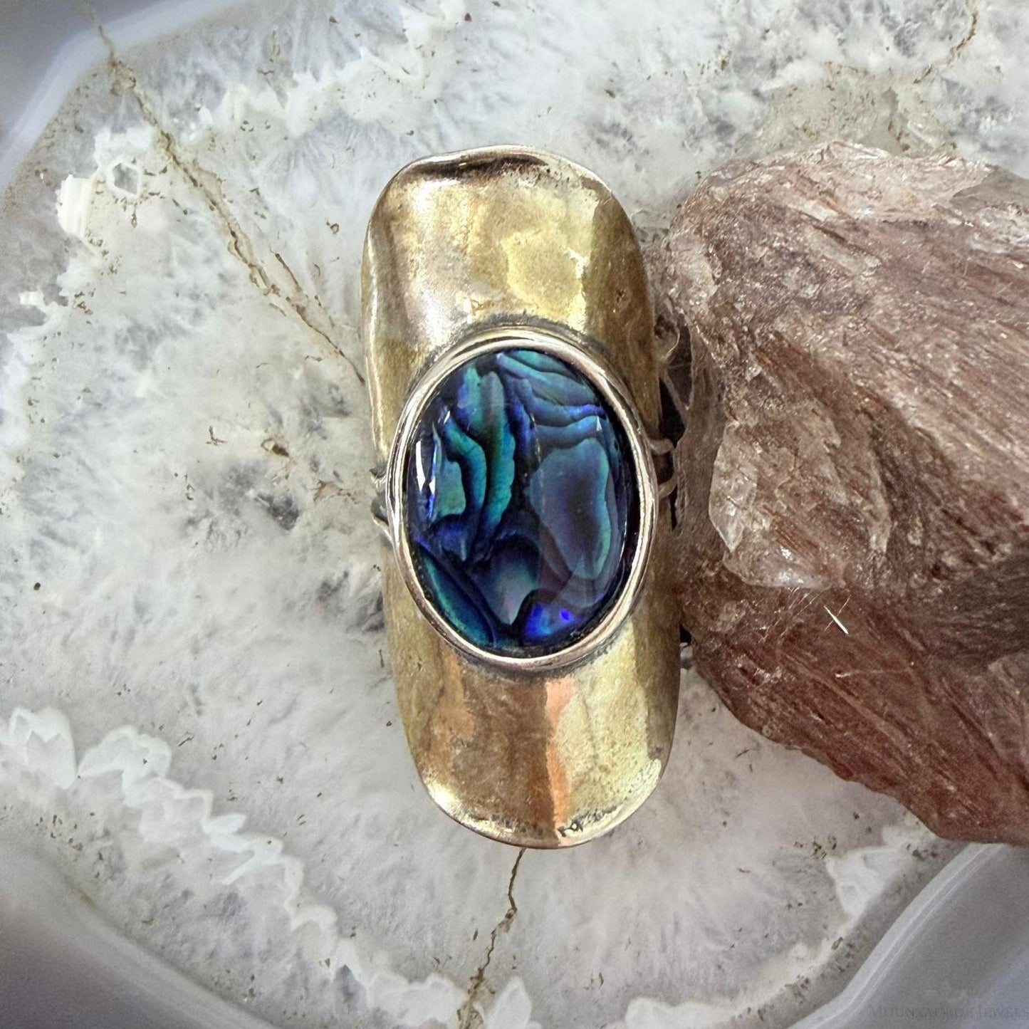 Shablool Israel Sterling Silver Paua Shell (Abalone) Ring Size 7 For Women