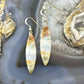 Sterling Silver Marquise Ocean Jasper Slab Dangle Earrings For Women #143