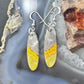 Sterling Silver Oval Bumblebee Jasper Slab Dangle Earrings For Women #170