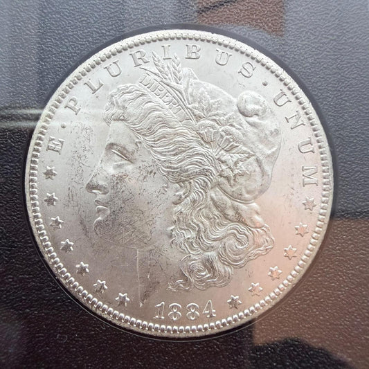 1884-CC US 90% Morgan Silver Dollar Uncirculated COA Box #84255063