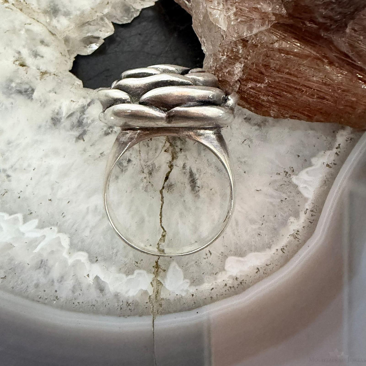 Sterling Silver Electroform Small Rose Fashion Ring Size 7.25 For Women