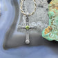 Carolyn Pollack Sterling Silver Peridot Dot Decorated Cross Pendant For Women