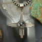 Sterling Silver Southwestern Style Rounded White Buffalo Unisex Zia Pendant #1