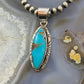 Native American Sterling Silver Turquoise Marquise Pendant For Women