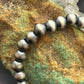 Sterling Silver 6mm Navajo Pearl Beads Stretch Bracelet For Women
