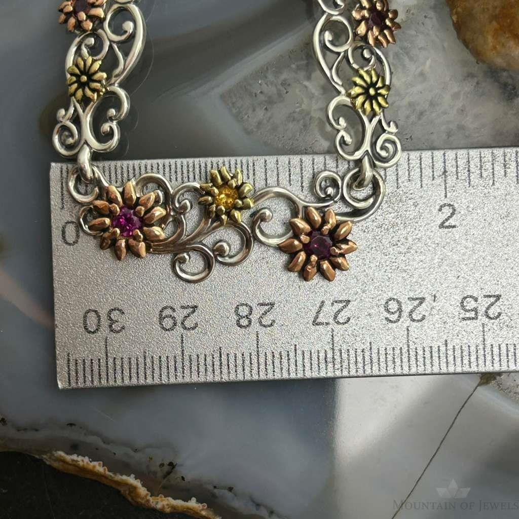 Carolyn Pollack Sterling Silver/Bronze/Brass Ruby & Citrine Necklace For Women