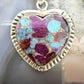 Sterling Silver Southwestern Style Purple Dahlia Heart Pendant For Women