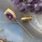 14K Yellow Gold 1963 Immaculate Collage Amethyst Pin Collectible Item