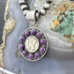 Genuine 1935 90% Silver Mercury Dime Coin w/Purple Dahlia Decorated Unisex Pendant