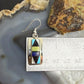 Sheryl Edaakie Zuni Sterling Silver  Multistone Inlay Rectangle Dangle Earrings For Women #2