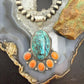 Sterling Silver Southwestern Style Azurite Malachite & Spiny Oyster Decorated Pendant