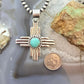 Sterling Silver Southwestern Style Rounded Mohave Turquoise Unisex Zia Pendant