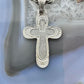 Vintage Sterling Silver Unisex Cross Pendant With 23" Rope Chain Necklace