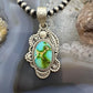 Sterling Silver Southwestern Style Oval Sonora Gold Turquoise Pendant For Women