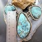 Vintage Silver Native American Large Blue Diamond Turquoise Necklace For Women