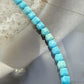 Sterling Silver Faceted Square Turquoise Beads Bracelet/Anklet For Women