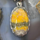 Sterling Silver Southwestern Style Oval Yellow Jasper Pendant For Women