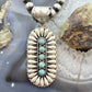 Sterling Silver Southwestern Style Turquoise &Silver Teardrop Cluster Pendant For Women
