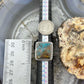 Sterling Silver Southwestern Style Chrysocolla Decorated Bar Ring Size 7.5 For Women