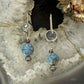 Carolyn Pollack Sterling Silver Carved Denim Lapis Bead Dangle Earrings For Women
