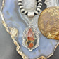 Sterling Silver Southwestern Style Peanut Obsidian Decorated Pendant For Women