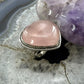 Sterling Silver Southwestern Style Pink Quartz Heart Ring For Women